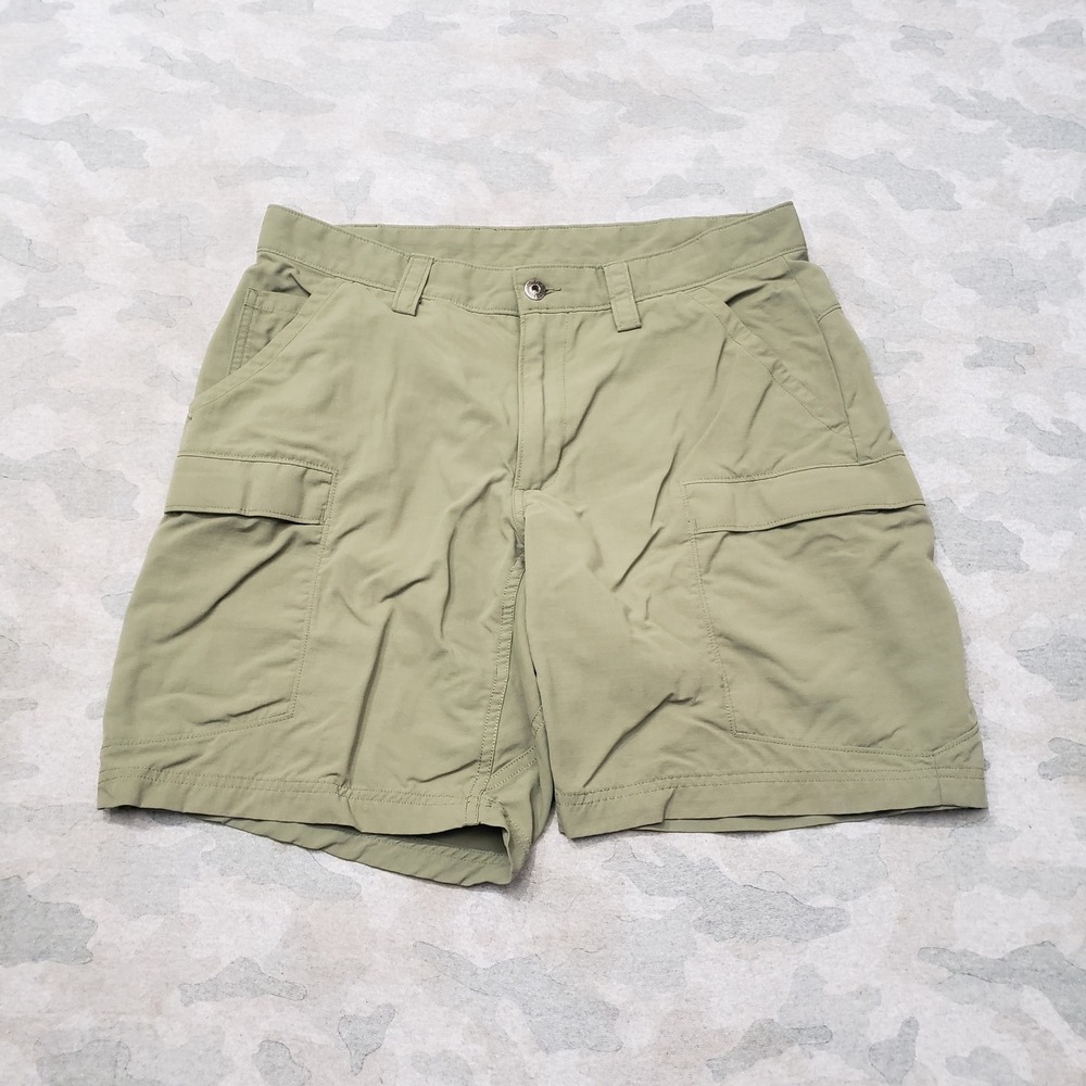 Duluth Trading Co Cargo Shorts Mens 34 Green Pockets Outdoors Hiking Workwear